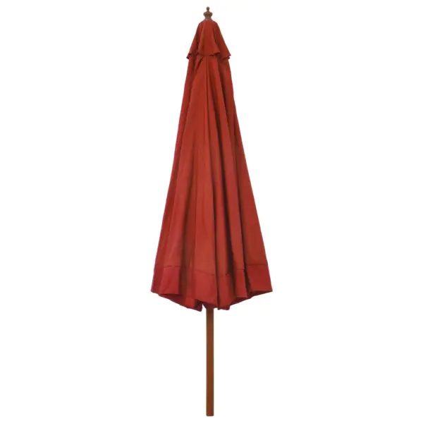 Päikesevari puidust postiga, terrakota, diameeter 330 cm – 3