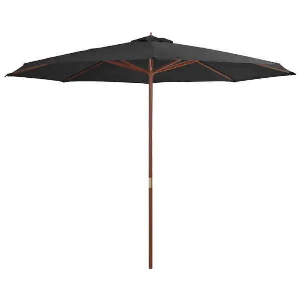 Päikesevari puidust postiga, antratsiithall, 350 cm – 2