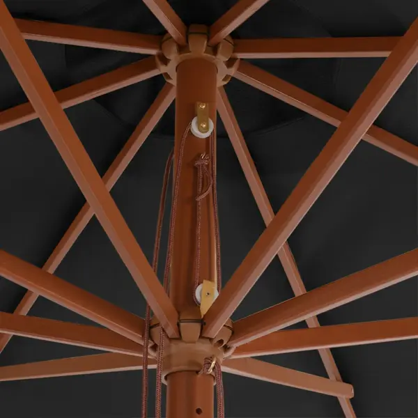 Päikesevari puidust postiga, antratsiithall, 350 cm – 4
