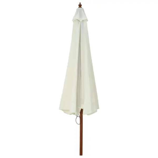 Päikesevari puidust postiga, liivavalge, 330 cm – 3