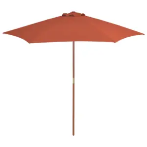 Päikesevari puidust postiga, terrakota, 270 cm