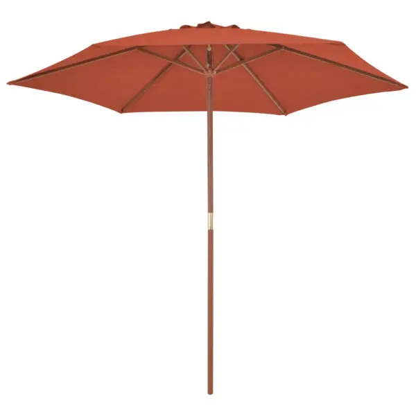 Päikesevari puidust postiga, terrakota, 270 cm – 2