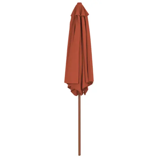 Päikesevari puidust postiga, terrakota, 270 cm – 3