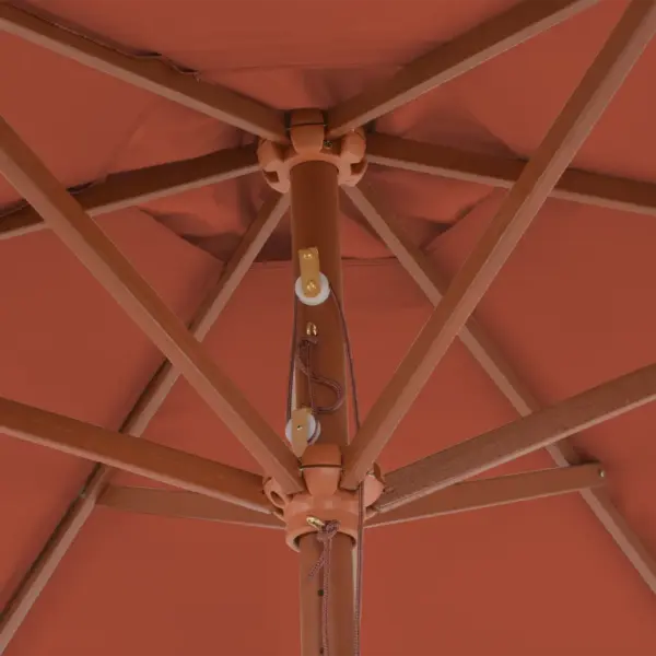 Päikesevari puidust postiga, terrakota, 270 cm – 5