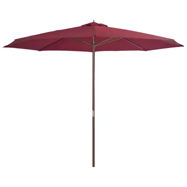 Päikesevari puidust postiga, veinipunane, 350 cm – 2