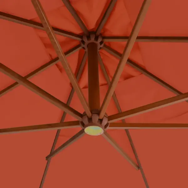 Päikesevari puitpostiga ristalusel, terrakota, 400 x 300 cm – 4