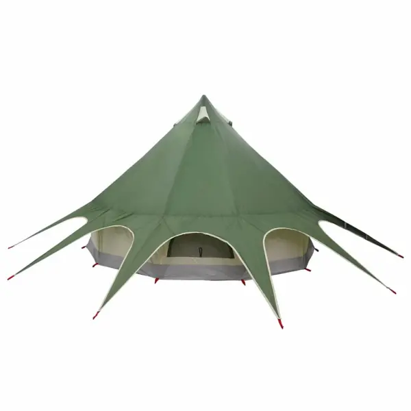 Pere teepee telk 3-ühes katusega, roheline/hall, 3-le, 312 x 312 x 197 cm – 8