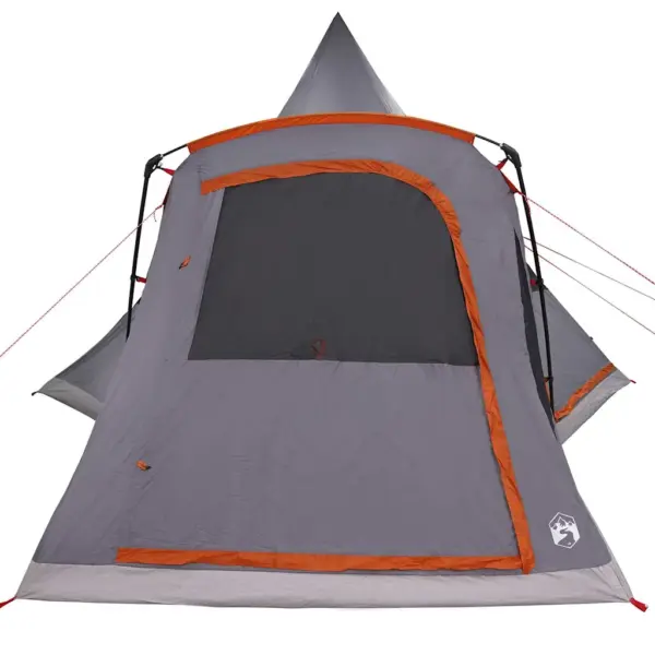 Pere teepee telk 5 inimesele, hall ja oranž, vettpidav 185T polüester, 545 x 450 x 295 cm – 6