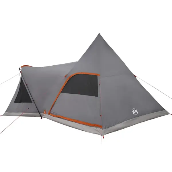 Pere teepee telk 5 inimesele, hall ja oranž, vettpidav 185T polüester, 545 x 450 x 295 cm – 7