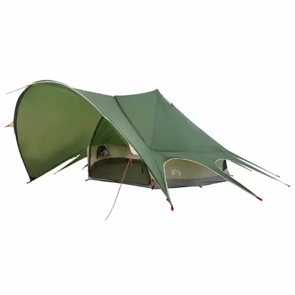 Pere teepee telk 7 inimesele, roheline ja hall, 600 x 600 x 347 cm – 2