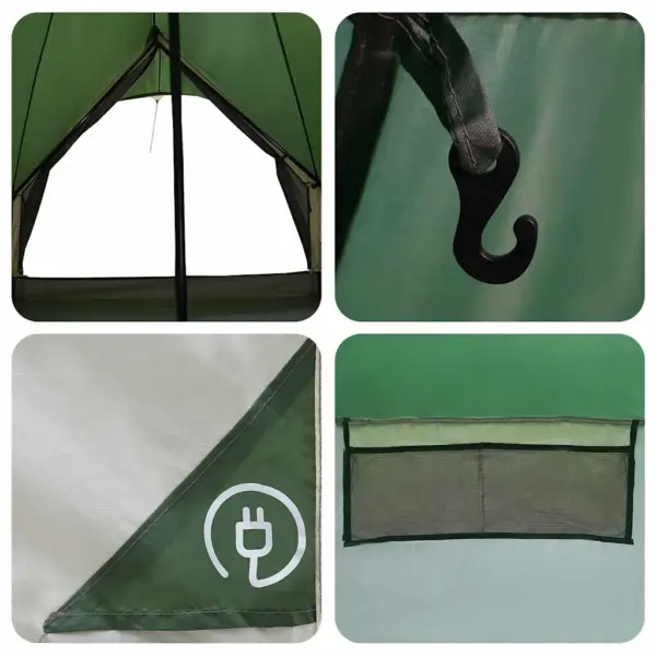 Pere teepee telk 7 inimesele, roheline ja hall, 600 x 600 x 347 cm – 13