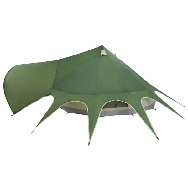 Pere teepee telk 7 inimesele, roheline ja hall, 600 x 600 x 347 cm – 7