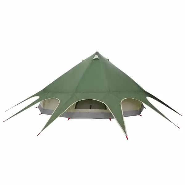 Pere teepee telk 7 inimesele, roheline ja hall, 600 x 600 x 347 cm – 8