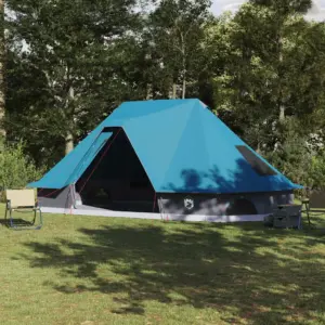 Pere tipi telk 10-le, sinine taft, E-pordi ja akendega, 680 x 430 x 270 cm