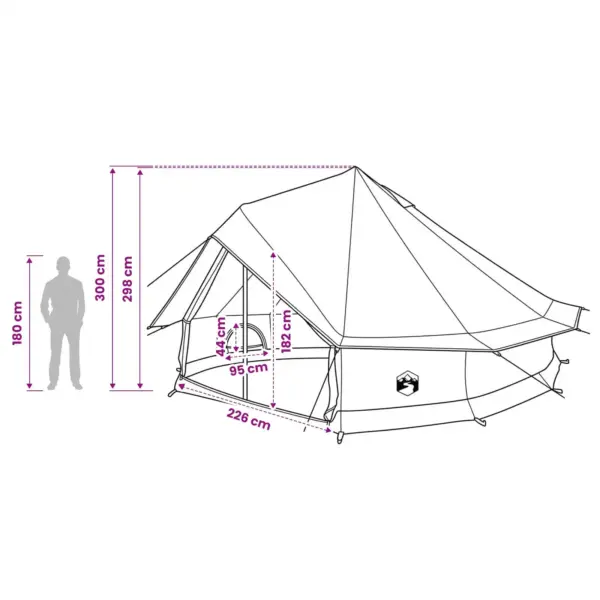 Veekindel peretelk 10 inimesele, kreemjas, 185T polüester PU-kattega, 500 x 500 x 298 cm – 12