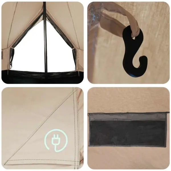 Veekindel peretelk 10 inimesele, kreemjas, 185T polüester PU-kattega, 500 x 500 x 298 cm – 8