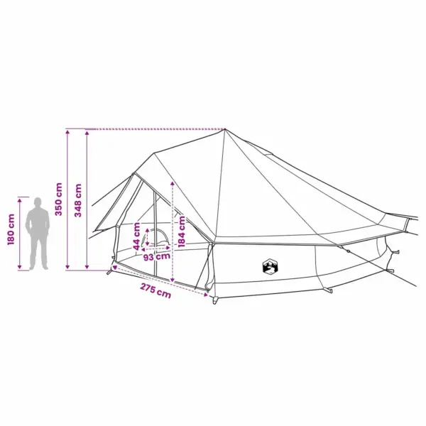 Veekindel peretelk 12 inimesele, kreemjas 185T polüester PU-kattega, 600 x 600 cm – 12