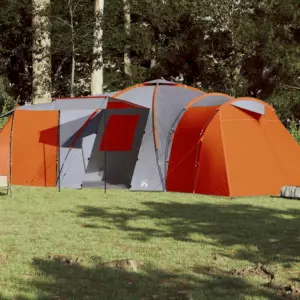 Peretelk 12 inimesele, veekindel kuppeltelk, hall ja oranž