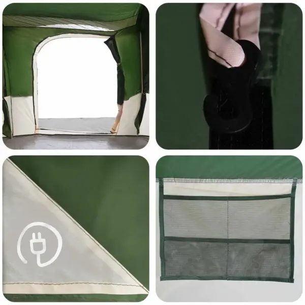 Peretelk vihmakattega, tunnelkujuline, 18-kohaline, roheline 640 x 435 x 228 cm – 10