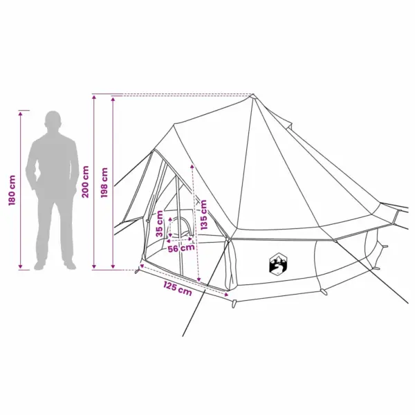 Peretelk 6 inimesele, armeeroheline, 185T polüester PU-kattega, 300 x 300 x 198 cm - 12