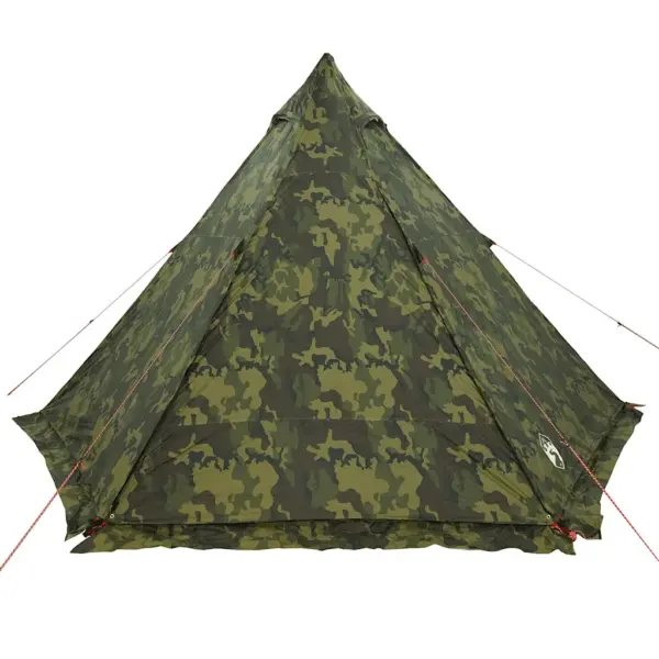 Veekindel kamuflaaž peretelk 6 inimesele, tipi-kujuline verandaga, 408 x 350 x 240 cm – 6