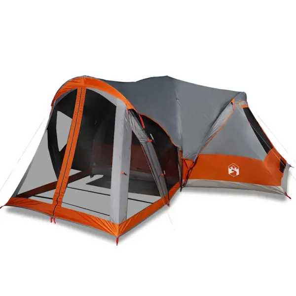 Veekindel peretelk 8 inimesele, tipi stiilis, hall ja oranž, 490 x 459 x 196 cm – 2