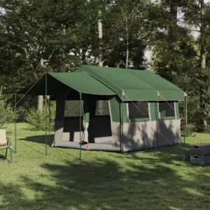 Veekindel peretelk verandaga 4 inimesele, roheline-valge, 324 x 255 x 230 cm