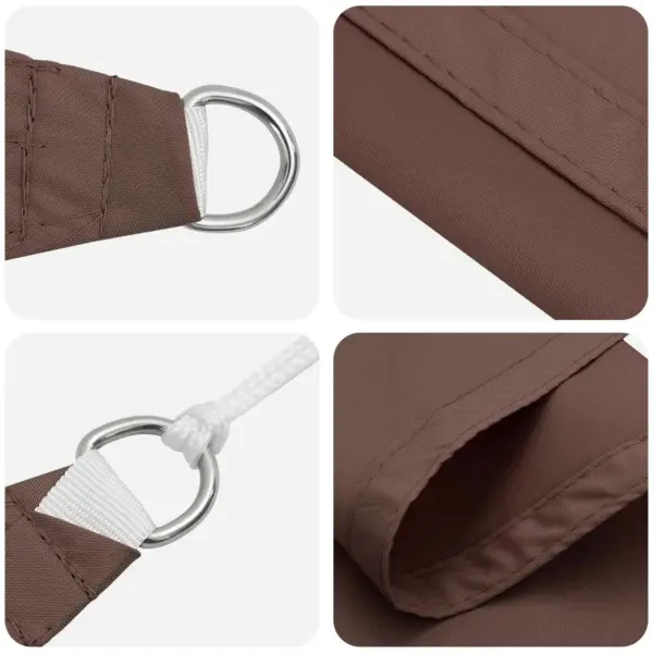 Ristkülikukujuline päikesepuri rõdule ja aeda, pruun, 6 x 2 m, polüester Oxford – 4