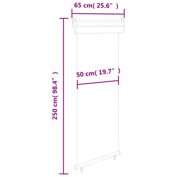 Pruun rõdu külgsein privaatsuseks, UV- ja veekindel, 65 x 250 cm – 10