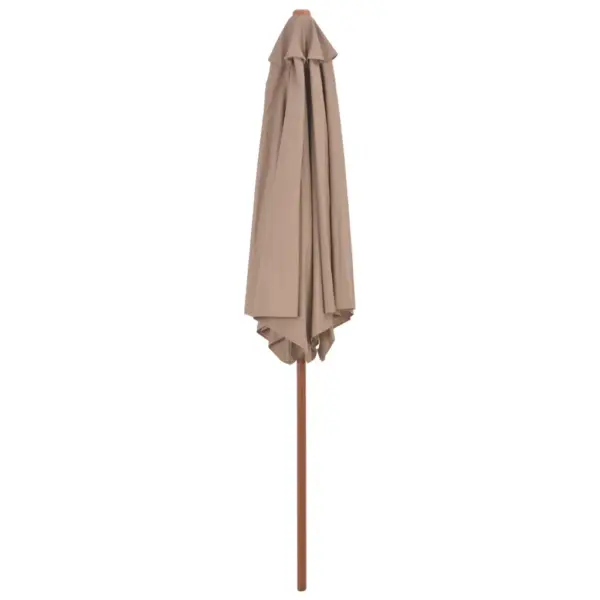 Aiapäikesevari bambus- ja lehtpuidust postiga, 270 cm, pruunikashall - 3