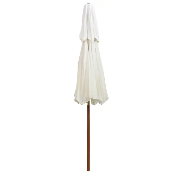 Puidust postiga kahekordse katusega päikesevari, kreemjasvalge, 270 x 270 cm – 4