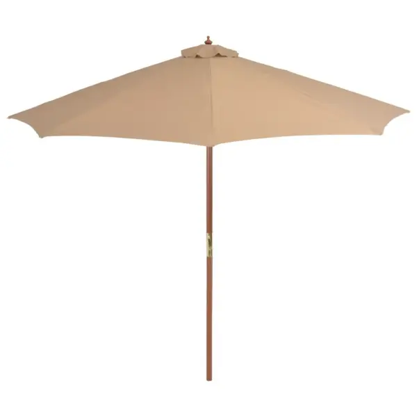 Aia päikesevari puidust postiga, pruunikashall, 300 cm – 2