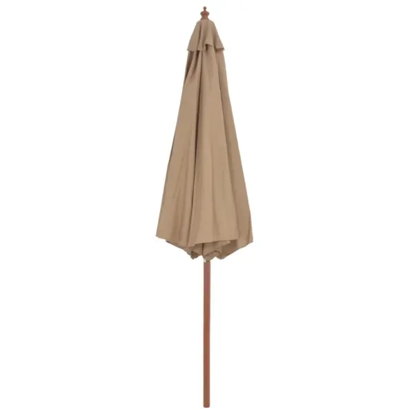 Aia päikesevari puidust postiga, pruunikashall, 300 cm – 3
