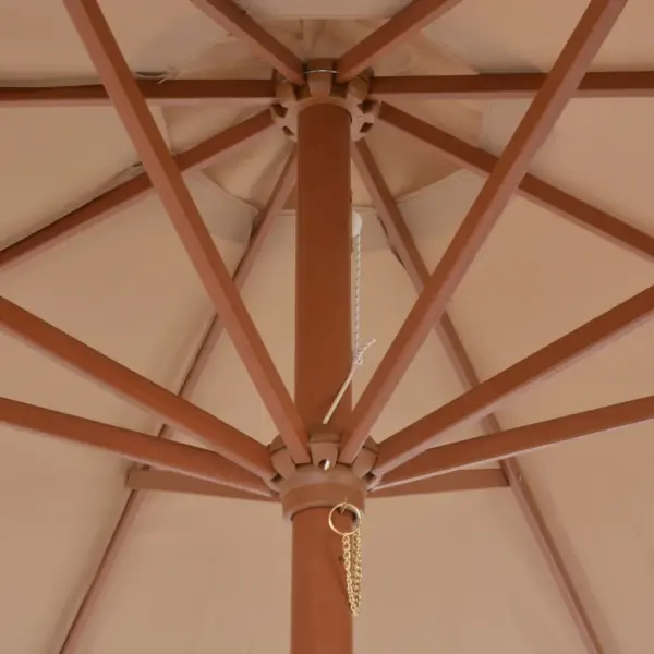Aia päikesevari puidust postiga, pruunikashall, 300 cm – 5