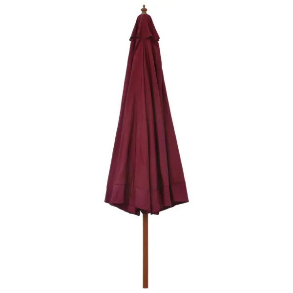 Päikesevari puidust postiga, veinipunane, 330 cm – 3