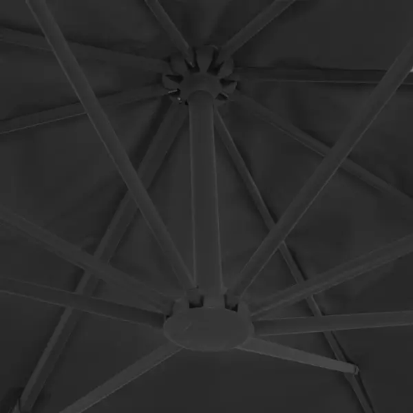 Rippuv aiapäikesevari alumiiniumpostiga, kallutatav ja 360° pöörlev, 400 x 300 cm, antratsiithall – 6
