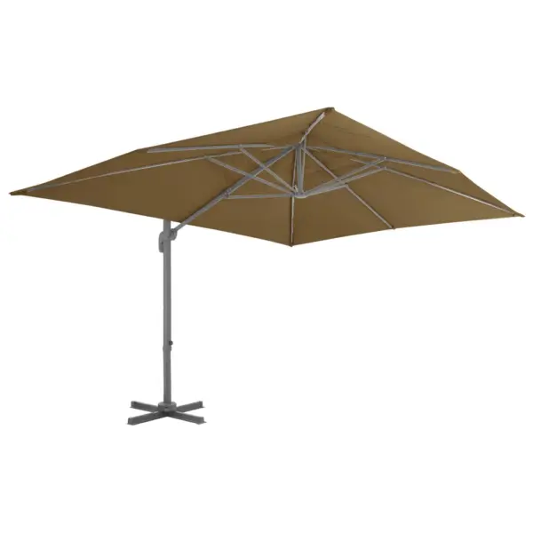 Rippuv aiapäikesevari alumiiniumpostiga, taupe, 400 x 300 cm – 2