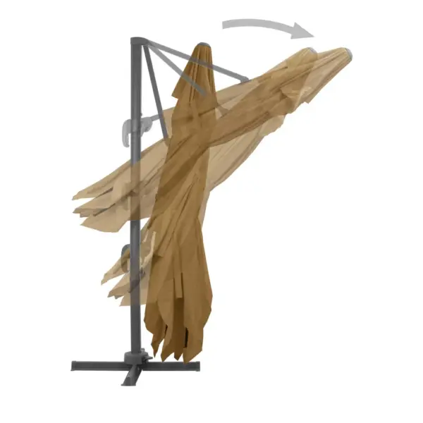Rippuv aiapäikesevari alumiiniumpostiga, taupe, 400 x 300 cm – 4