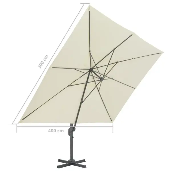 Rippuv aiavari alumiiniumpostiga, liivakarva, 400 x 300 cm – 9