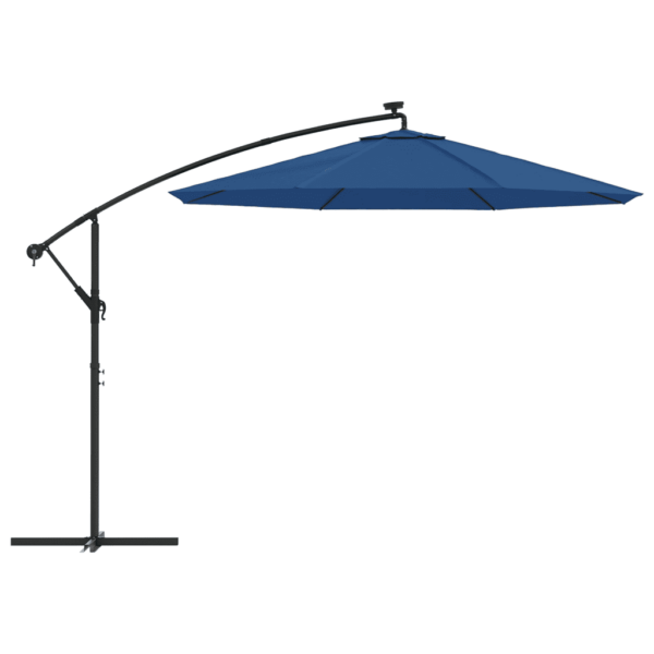 Rippuv LED-päikesevari ristalusega, taevasinine, 300 cm – 4