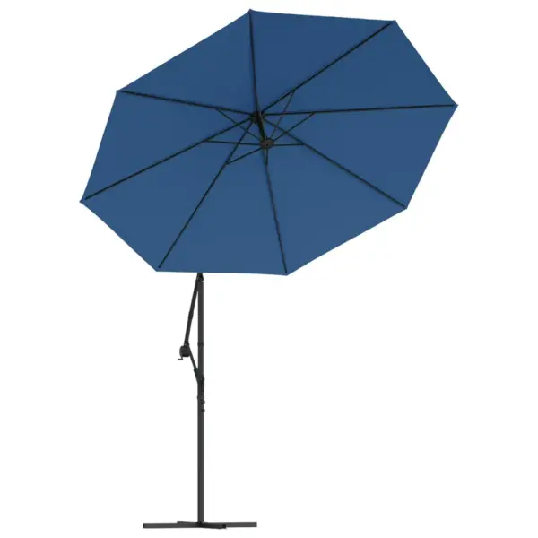 Rippuv LED-päikesevari ristalusega, taevasinine, 300 cm – 5