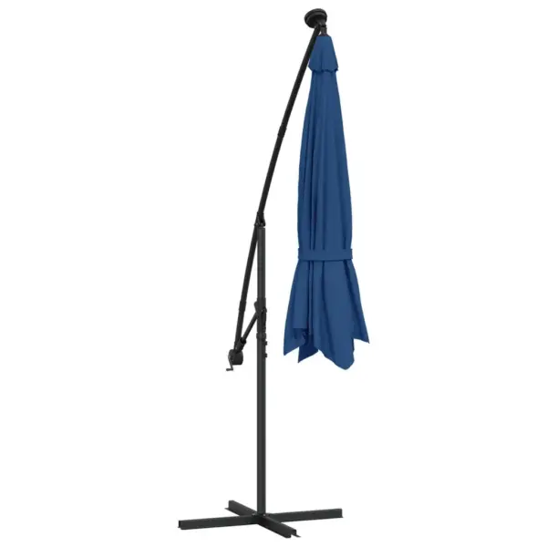 Rippuv LED-päikesevari ristalusega, taevasinine, 300 cm – 8