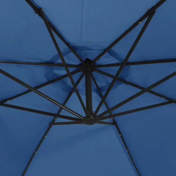 Rippuv LED-päikesevari ristalusega, taevasinine, 300 cm – 9
