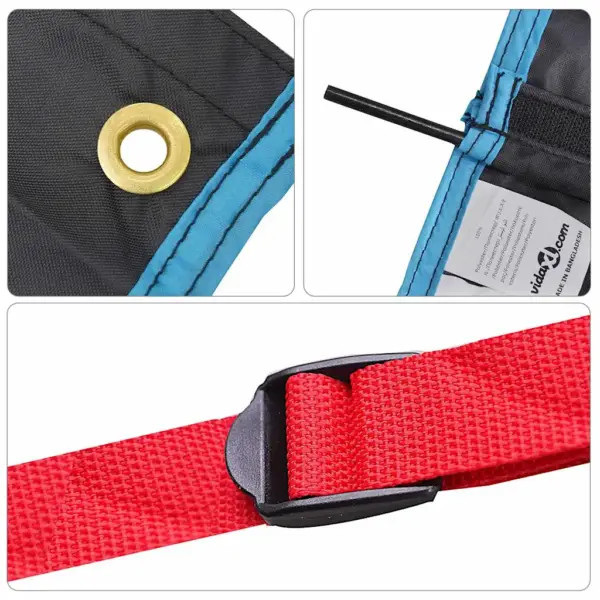 Rippuv matkatarvete hoiukott, must-sinine Oxford, 140 x 40 cm – 8