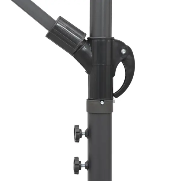 Rippuv päevavari ristalusega, terrakota polüester, 3 m alumiiniumist postiga - 6