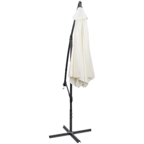 Konsooldisainiga rippuv päikesevari 3 m, liivavalge, polüester – 4