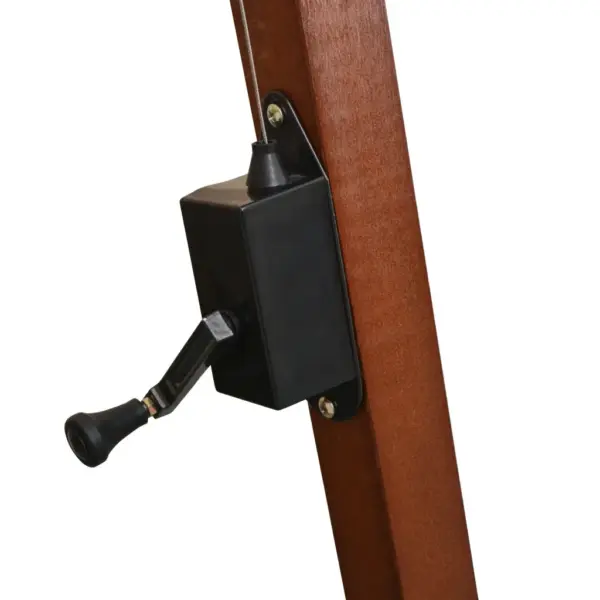 Rippuv päikesevari vändamehhanismiga, 350 cm, valge, okaspuidust post ja raudristalus - 7