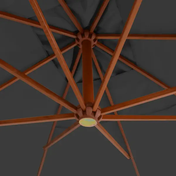 Rippuv päikesevari puitpostiga, antratsiithall, 400 x 300 cm, õhuventilatsiooni ja vändamehhanismiga – 4