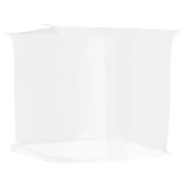 Rippuv ristkülikukujuline sääsevõrk voodile, valge polüester, 220 x 120 x 150 cm – 6