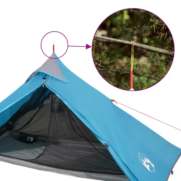 Riputatav 1-kohaline tipi matkatelk, sinine, veekindel, 235 x 96 x 119 cm – 10